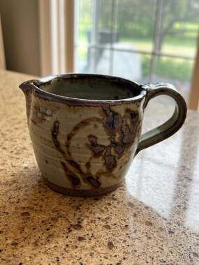 Handmade‎ Studio Pottery Creamer Pitcher Signed